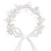 SUSSURRO Head Piece Flower Girl Headband Head Vines Gold Pearl Headband Pearl and Evening Party Flower Crown Headpiece Princess Crystal Girl Hair Accessories