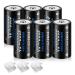 6 Pack Rechargeable C Batteries 1.2V 4000mAh Ni-MH C Size Battery with Battery Storage Box