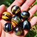 Yejianghua Blue Tiger Eye Jasper Quartz Ball - Natural Carved Healing Chakra Stone Gift | Free Carved Reiki Handicraft - Buy Online on GoSupps.com