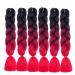Shangxiu Ombre Red Braids Extensions | 24 Inch Kanecalon Hair - 6 PCs for Women - Buy Online on GoSupps.com