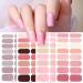 CHANGAR Solid Color Nail Polish Stickers Glitter Nail Polish Strips Decals Full Nail Wraps Stickers Adhesive Nail Color Strips Gel Nail Strips Art Decals with 2 Nail File for Women Girls DIY Nail Art - Buy Online on GoSupps.com