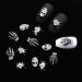 60-Piece Antique Silver Skull Nail Charms Set - 3D Spider & Skeleton Hand Design with Rhinestones for Nail Art & Cellphone Decoration - Buy Online on GoSupps.com