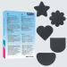 UNIKSTEP Non-Slip Shoe Sole Grips - 5 Pairs of Self-Adhesive Rubber Pads for Noise Reduction - Star Heart Flower Shapes - Anti-Skid Cushions (Black) | International Shipping Available - Buy Online on GoSupps.com