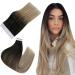 Easyouth Tape in Extensions Real Hair Balayage Tape in Hair Extensions Remy Tape in Hair Cycle Aus Black Mix Ash Brown and Middle Blond 12 inch 30g #1b/8/22 30 cm 1-10 #1b/8/22