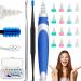 Q-Grips Earwax Remover Ear-Wax-Removal-Tool Ear Wax Remover Silicone Ear Cleaner Safe Soft Q Twist Spiral Smart Reusable Q Grip Ear Picker Clean Kit No Pain 16 Replacement Tips for Adults Kids Humans