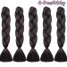SEGO 5 Packs 24 Inch Braid Extensions - Crochet Afro Synthetic Hair in Dark Black | International Shipping - Buy Online on GoSupps.com