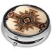 Native American Painting Round Pill Box - 3 Compartment Travel Organizer for Purse & Pocket - Buy Online on GoSupps.com