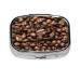 Funny Roasted Coffee Beans Printing 2 Compartment Small Pill Case Cute Small Pill Box Purse Pill Boxs Travel Pill Organizer for Pocket Purse and Travel Gifts