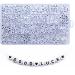 Amaney 1400 Pieces 4x7mm White Round Acrylic Alphabet Letter Beads A-Z Heart Pattern Beads and Crystal Line for Jewelry Making Bracelets Necklaces Key Chains White&Heart 7x4mm