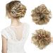 Vlasy Messy Bun Hair Piece for Women Curly Wavy Hair Scrunchies Bun Extensions Hairpieces Synthetic Hair Chignons Accessories Updo for Girls(F27/613# 35g) 35g F27/613#