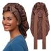 AWAYTR Long Satin Bonnet for Braids - Elastic Silk Hair Bonnets for Sleeping Night Cap Stretchy Tie Band for Women(Brown) One Size Brown