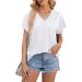 Shop Stylish Summer Women's V-Neck T-Shirts - Casual Cotton Blouses & Sport Shirts in Cream & White - Perfect for Every Occasion - Buy Online on GoSupps.com