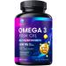 Omega 3 Fish Oil 2400mg - Triple Strength Sustainably Sourced Omega-3 EPA & DHA Supplement Softgels - Purified Formula EPA & DHA Fish Oil Fatty Acids Supplements - Bottled in USA - 60 Softgels 60 Count (Pack of 1)