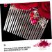 Mikinona Rose Hair Comb Bridal Hair Side Comb Wedding Hair Side Comb Bride Hair Side Comb Wedding Hair Comb Bridesmaid Hair Comb Hair Jewelry Comb Hair Decoration Hair Fork Red Zinc Alloy - Buy Online on GoSupps.com