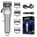 KEMEI Hair Clippers for Men Professional Barber Clippers Cordless Close Cutting Hair Trimmer Set Zero Gapped T-Blade Haircut Kit Beard Trimmer with USB Rechargeable for Family (KM-1977)
