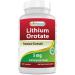 Best Naturals Lithium Orotate 5 mg 180 Capsules - Non GMO - Gluten Free 180 Count (Pack of 1)