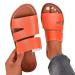 Bexdug simple slide sandals for women - flat rubber sandals for women |Open toes flat rubber sandals for women leisure big shoes at home 40 EU orange
