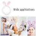 Whaline 4 Pack Easter Rabbit Ear Makeup Headband Set for Women - Coral Fleece Elastic Head Wrap for Party, Beauty Shower - Blue, White, Gray, Purple - Buy Online on GoSupps.com
