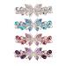 inSowni 4 Pack Luxury Glitter Sparkly Jeweled Gems Crystal Rhinestone Butterfly Metal French Barrettes Alligator Snap Hair Clips Headpieces Accessories for Women Girls