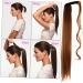 SOESFOUFU Curly Wig Ponytail Hair Extension Real Hair Ponytail Heat Synthetic Wavy Wig Curly Closure Wig Human Hair Curly Wigs Dark Brown Wig Clip-on Scarf High Temperature Wire Women's - Buy Online on GoSupps.com