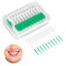 160 pieces of interdental brush Zahrvia silicone dual-house dental stick portable dental flow spaces between interdeeding rooms interdental brush for tooth cleaning (green) Green-160PCs