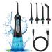 Water Flosser Cordless Teeth Cleaning: Portable Oral Irrigator Water Flossers with 3 Mode and 4 Tips| IPX 7 Waterproof Teeth Cleaner with 300ML Detachable Tank for Travel, Braces, Bridges Care Black