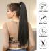 Oefei 24-Inch Black Long Straight Synthetic Ponytail Extension with Velcro Fastener Natural Braid Hairpiece for Women - Buy Online on GoSupps.com
