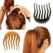 Multifunctional plastic hair insert 2 pieces comb hair-Danute pads ponytail hair-styling accessories for women women girls black and coffee brown