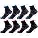 Beusilay 8 pairs of compression socks hiking socks (8-15mmhg) plantar fasciitis foot vault support sports socks for women and men S-M Red Blue