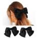 2 Pcs Large Hair Bow Clip Alligator Clips Hair Accessories for Women Girl (Black)