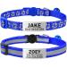 Tagme 2 Pack Cat neck band with name and telephone number cat necklace with safety clasp and bell 18-31 cm for cats navy blue standard size 18-31cm navy blue
