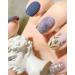 24pcs Watercolor Blue Coffin Fake Nail Flower Blue 3D Press on Nails Valentine's Day Nails Luxurious Nails Acrylic Nails Fake Nails For Women Girls
