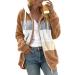 Hanxiulin Women's Fleece Jacket - Windproof Plush Coat Thick Synthetic Fur Light Outdoor Casual Fashion in Khaki - Buy Online on GoSupps.com