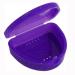 Slim Orthodontic Dental Case - Colour & Glitter Choices for Retainers Bleaching Trays Dentures & More (Glitter Purple)