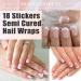 Semi Cured Gel Nails Strips - 18 Stickers Nail Wraps Soft Self -Adhesive Gel Nail Stickers Long Lasting for Nails French Tip Manicure Nail Wraps UV/LED Lamp Required - Buy Online on GoSupps.com