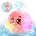 Baby Bath Toys Octopus Bathly Toy Light Up Baby Toys Bath Tub Toys Automatic Induction Spray Water Toy Gifts for Girls Boys Kids Smiling Pink
