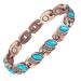 Yinox copper magnet hardship-natural blue turquoise-edelstein-lifting with magnets-magnetic copper bracelet for sister wife mother gift for women (18.5 cm)