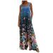 DOYIMBO Wide Leg Jumpsuits for Women Loose Sleeveless Spaghetti Jumpsuit Casual Long Bib Pants Baggy Rompers Overalls F-navy Large