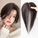 Forehead Fringe Bangs Extension Human Hair 4x8cm Mini Hairpiece Clip in 25cm Head Top Replacement Topper (Middle Part French Temple Black) - Buy Online on GoSupps.com