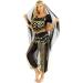 Moily Women's Indian Belly Dance Costume Set - Lantern Sleeves Coins Tops, Harem Pants, Hip Scarf - Black, One Size - Buy Online on GoSupps.com