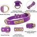 Senristar Personalized Leather Dog Collar with Engraved Name Tag | Durable & Stylish for Small Medium & Large Dogs (L Violet) - International Shipping Available - Buy Online on GoSupps.com