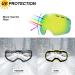VGOOAR OTG Ski Goggles - Borderless Design Anti-Fog Coating UV400 Protection for Men & Women - Premium Gold Snow Glasses - Buy Online on GoSupps.com