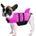 Queenmore dogs life jacket ripstop life jacket dog lifeguard for dogs Knifffelwuff swimming vest small large lifesaver with lifting handle for kayak swimming (fuchsia m) m fuchsia