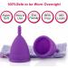 M Muncaso Menstrual Cup 2-Pack | Soft & Flexible Medical Silicone Reusable Menstruation Cup - Purple - Buy Online on GoSupps.com