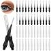 50 Pieces Micro Eyebrow Brush Eyebrow Brush with Cap Brow Lamination Brush Eyelash Brow Brush Lash Filler Eyebrow Lash Lift Tools for Eyelash Lift Extensions Brow Clean(Black+White)
