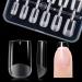 Gelike ec Mini Short Nail Tips - Soft Gel Nail Tips Square Shaped Full Cover Gel X Nails Pre Etched for Extensions PMMA Resin Clear Strong False Press on Nails 120PCS 12 Sizes SHORT SQUARE 120-S-Square