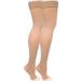 Truform Women's Compression Stockings 20-30 mmHg - Thigh High Open Toe Opaque Medium Beige - 1 Pair - Buy Online on GoSupps.com