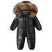 Baby Snowsuit Winter Hooded Romper Down Skisuit Boys Girls Thick Jumpsuit Warm Outfits Black 12-18 Months 12-18 Months Black