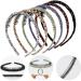 AMCAMI 6 Pieces Comb Headbands for Women Headbands with Teeth Non-slip Hair Bands Hoop Resin Thin Makeup Headband for Washing Headbands for Women Face Hair Accessories for Girls