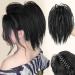 Clip on Ponytail for Woman 8 Teeth Claw Messy Bun Makeup Ponytail Extension Synthetic Fiber Stylish Clip in Claw Hair Washable Hairpiece for Photography Black - Buy Online on GoSupps.com